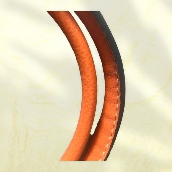 CUERO VACA Argentina Bag Vintage Tangerine Leather Snap Tubular Design 13” x 6” - Picture 3 of 10